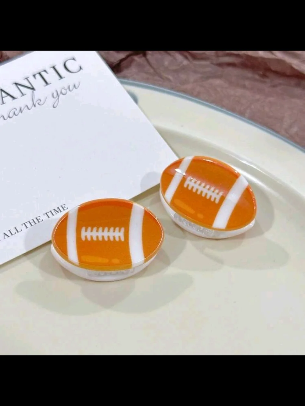 Soccer Ball Enamel Stud Earrings - Black & White